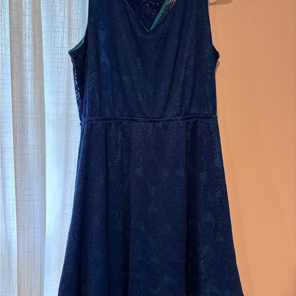 XL women’s blue Lace Fit-and-Flare Dress